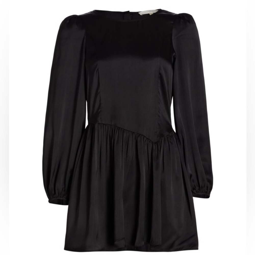 NWT LoveShackFancy Black Satin Garcia Mini Dress size 4